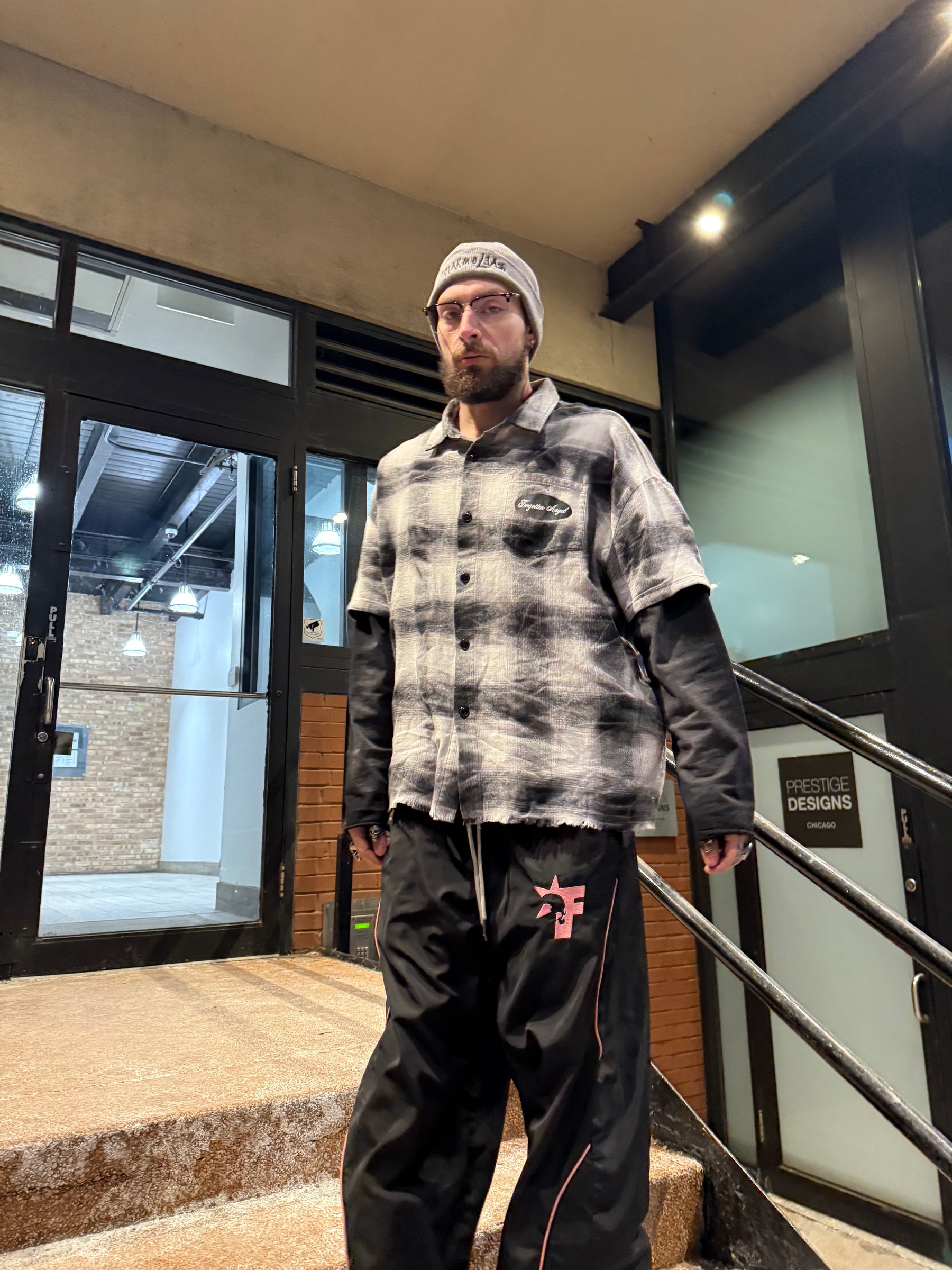 F Skull layered Flannel