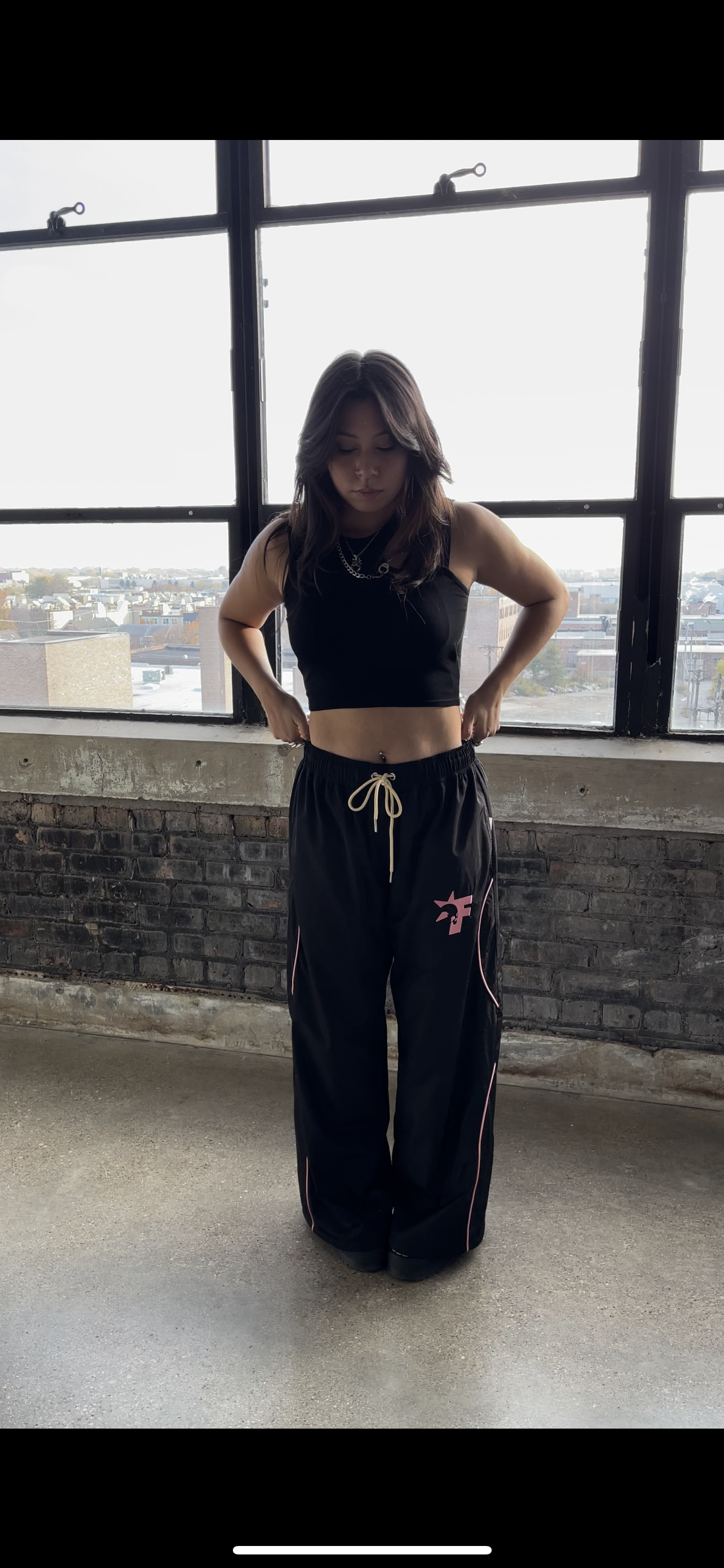 F Skull Nylon Sweatpants