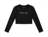 F.A Script Long Sleeve Baby Tee (Black)