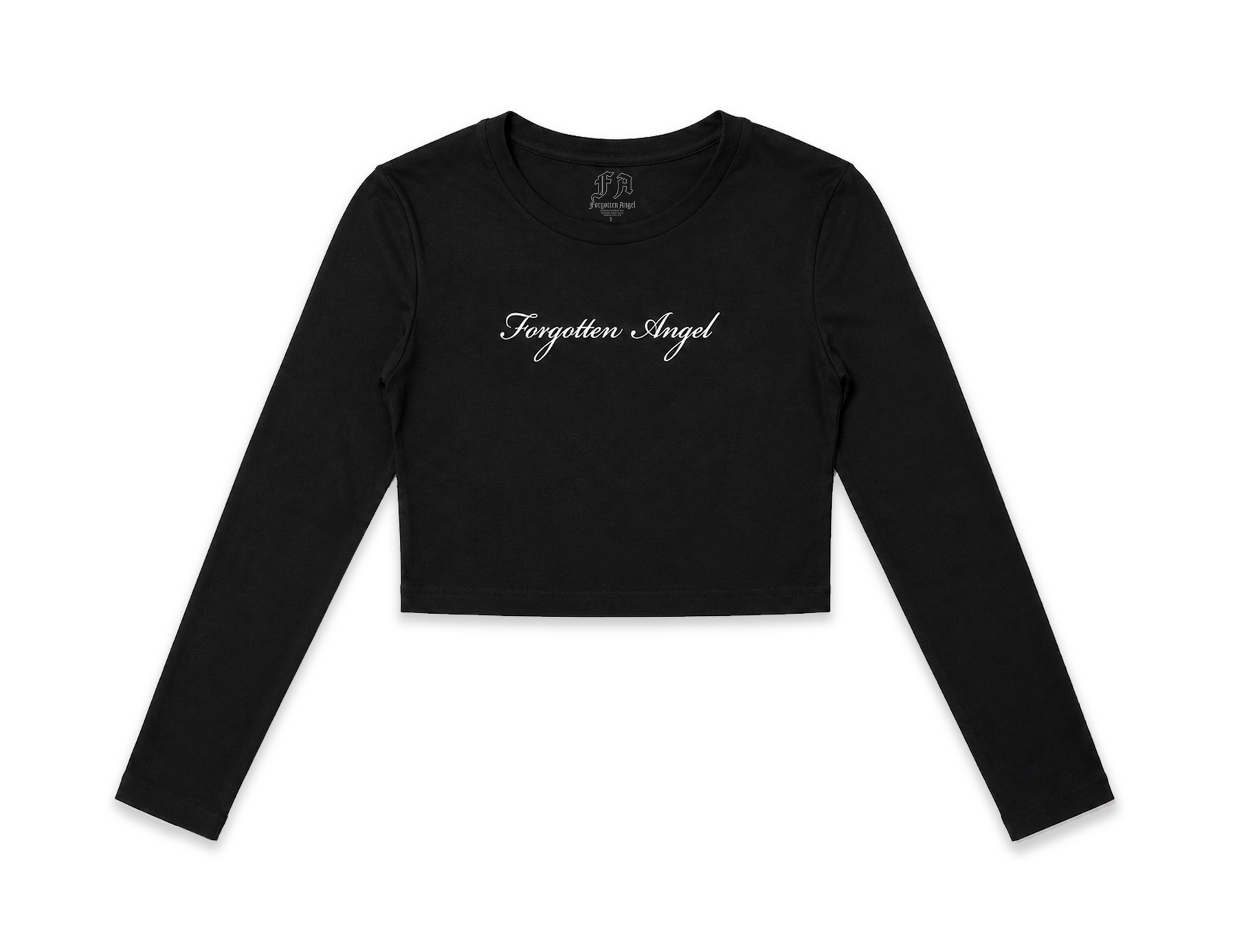 F.A Script Long Sleeve Baby Tee (Black)