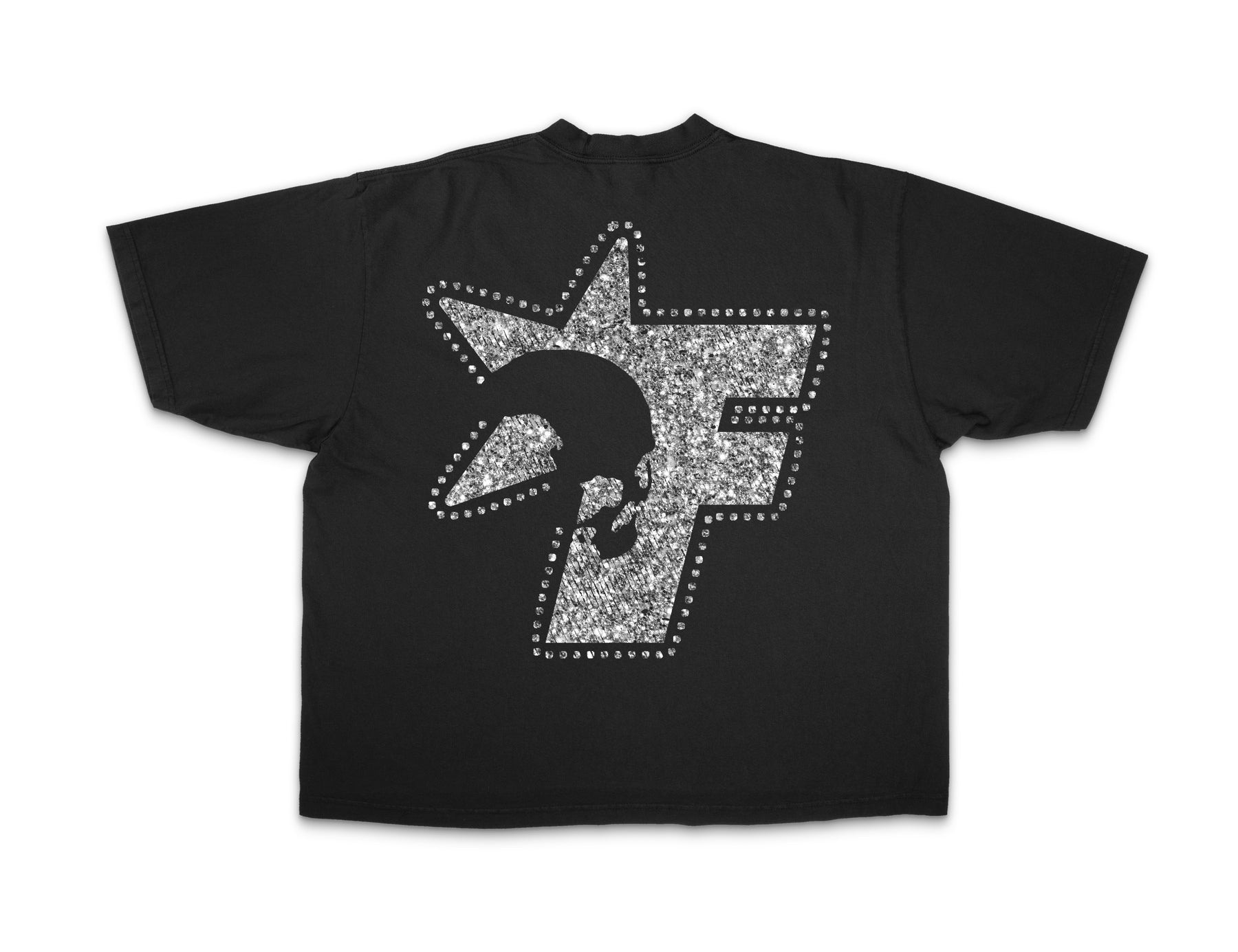 F.A Glitter Drop Shoulder Tee (Black)