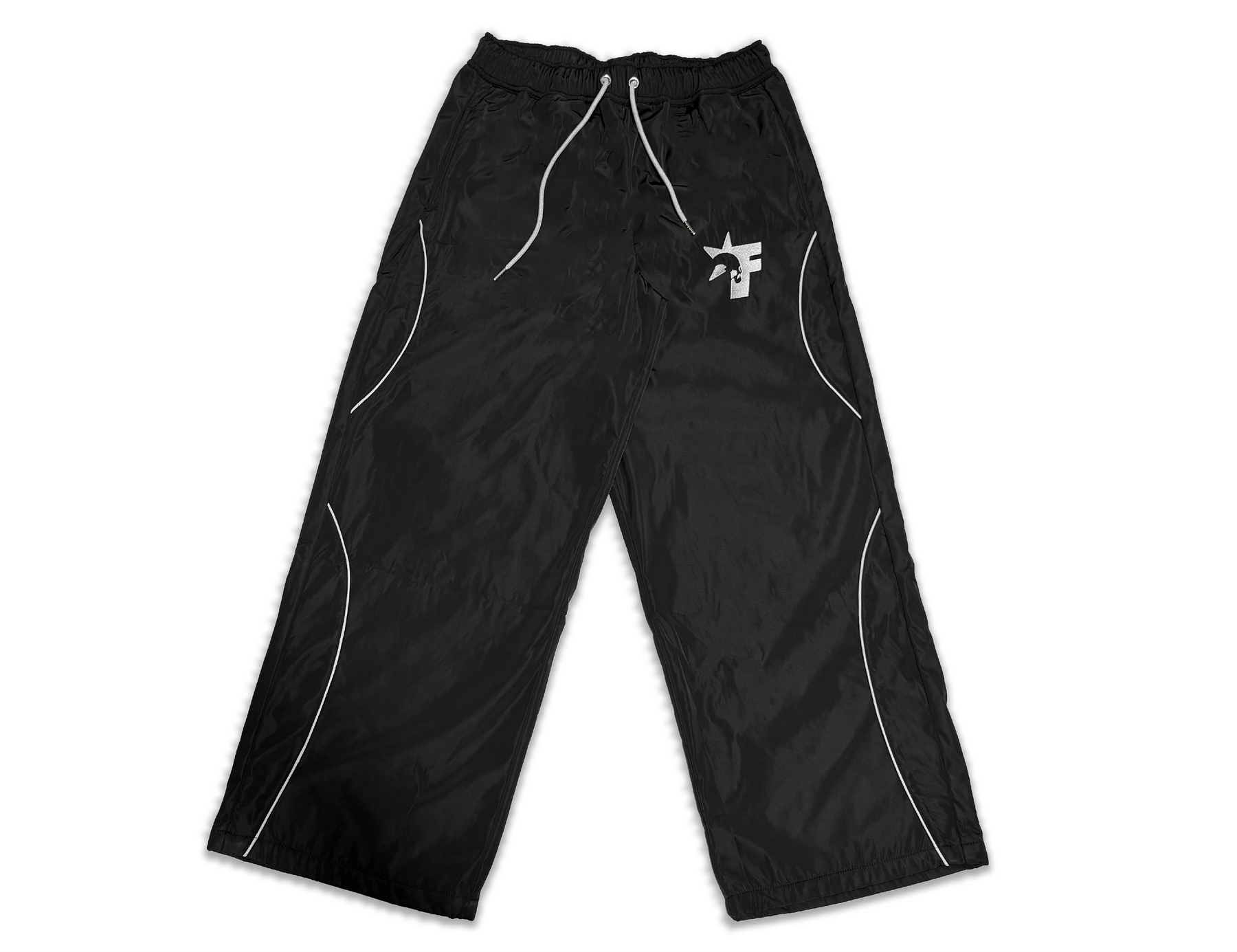 F Skull Baggy Nylon Sweatpants