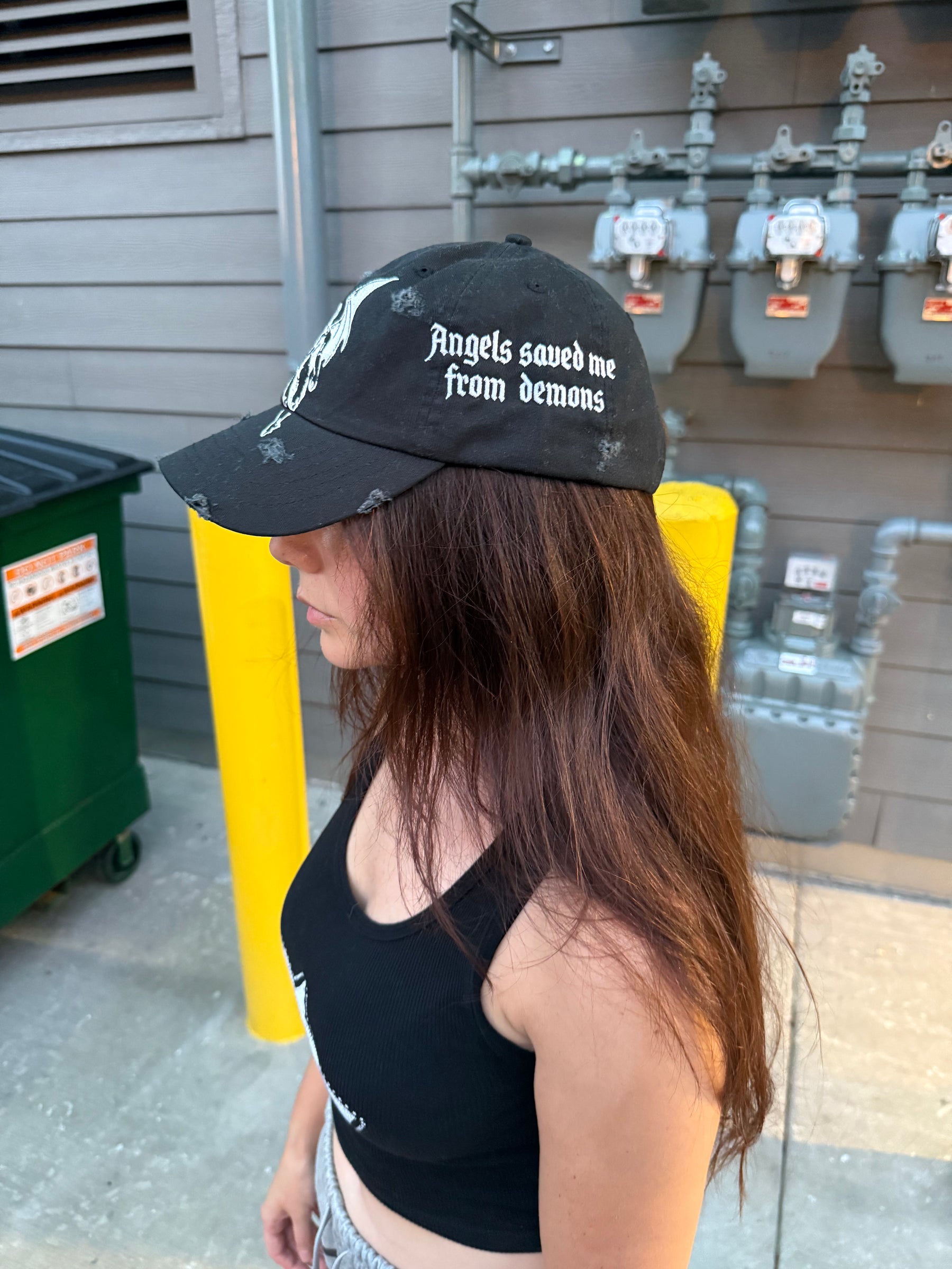 Angels Saved Me From Demons Baseball Cap