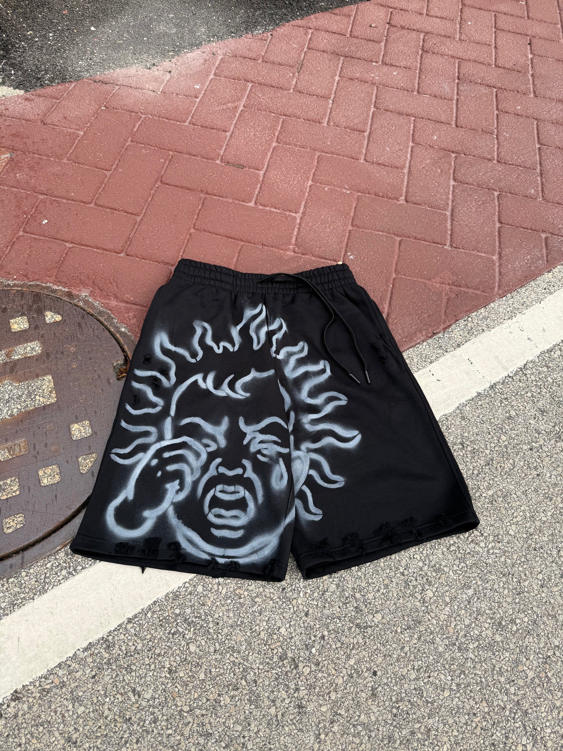 Crybaby Baggy Fleece Shorts (Black)