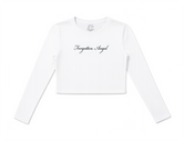 F.A Script Long Sleeve Baby Tee (White)