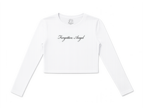 F.A Script Long Sleeve Baby Tee (White)